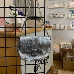 Silver shoulder bag